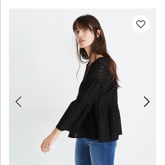 Madewell Eyelet Torres Button Back Top - Picture 4 of 7